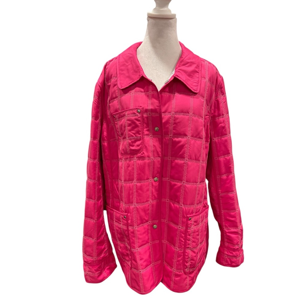 Quilted Reversible Jacket Pink/Taupe L/XL Cottagecore Utility Lightweight Layer - Picture 5 of 11
